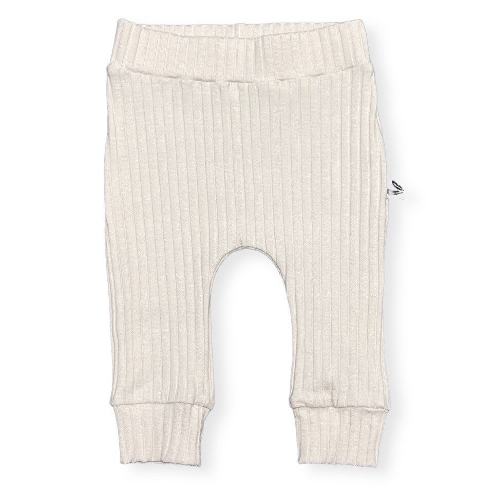 Newborn Jogger Brede Rib Feathers - Naturel Beige