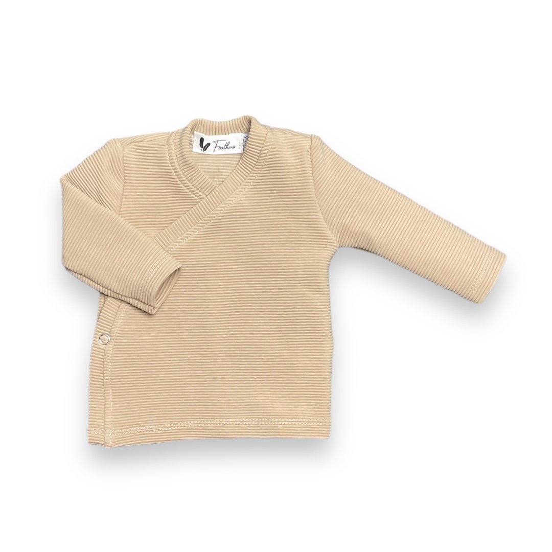 Baby Overslagshirtje Rib Feathers - Zand