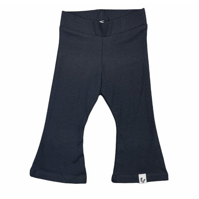 Baby Flared Broekje Badstof Feathers - Zwart