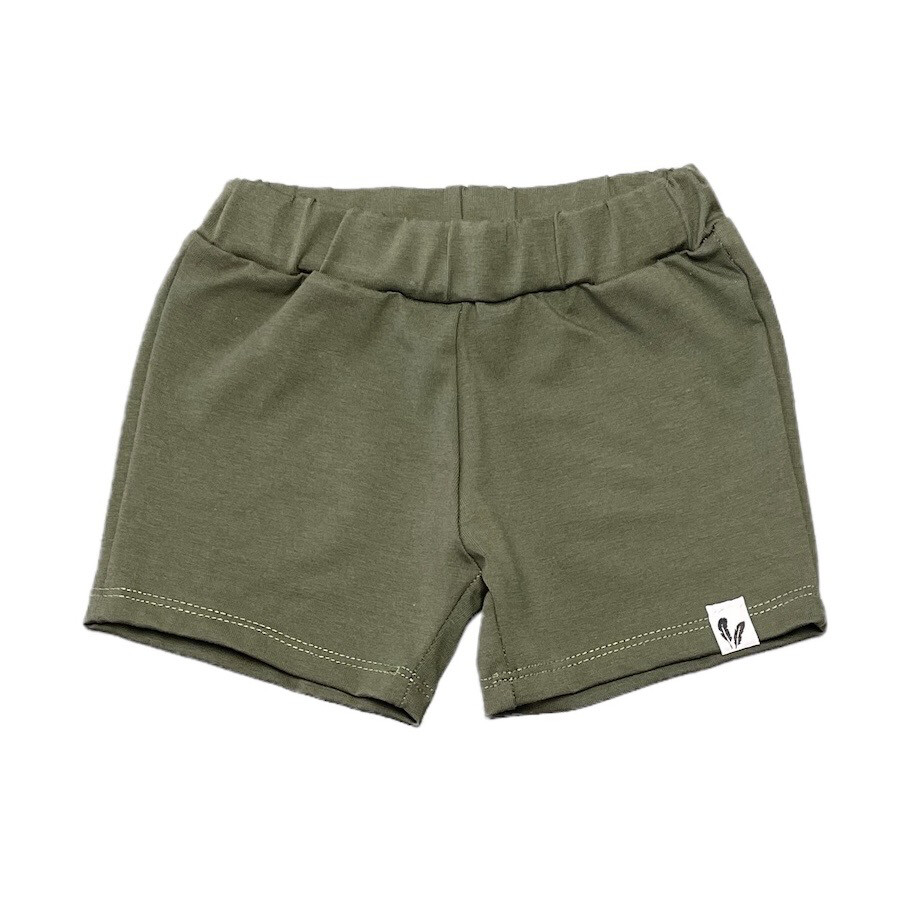Baby Short Effen Feathers - Olijfgroen