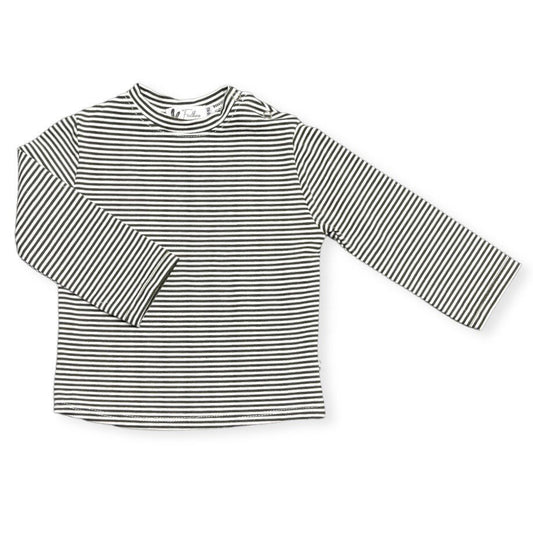 Baby Longsleeve Feathers - Streepjes Donkergroen