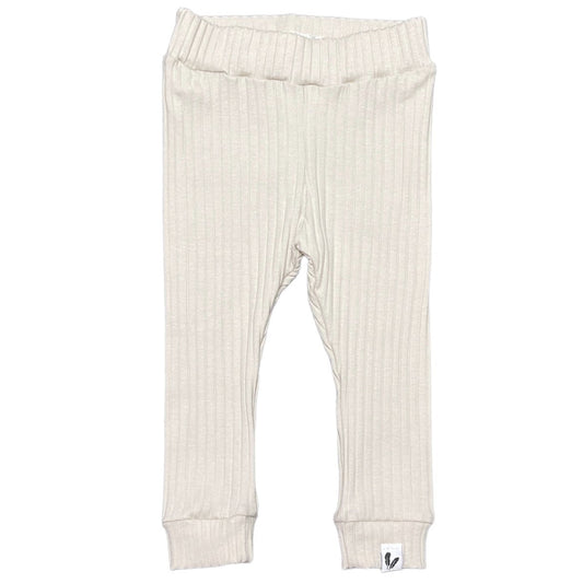 Baby Broekje Brede Rib Feathers - Naturel Beige