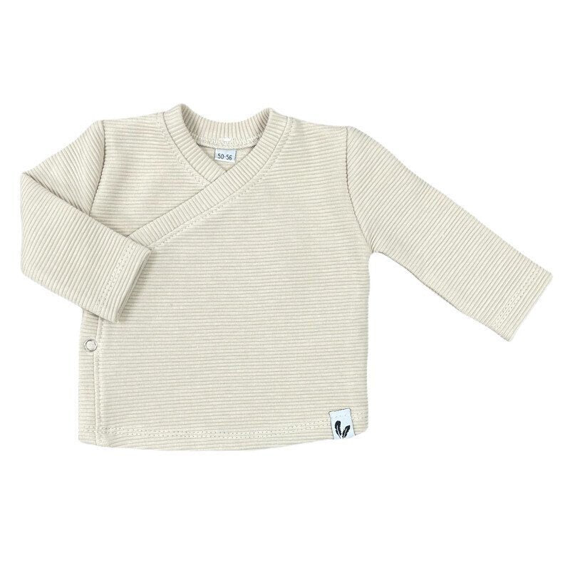 Baby Overslagshirtje Rib Feathers - Beige