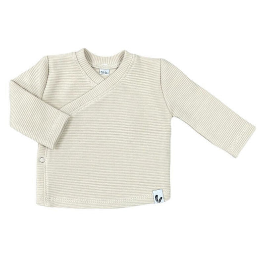 Baby Overslagshirtje Rib Feathers - Beige