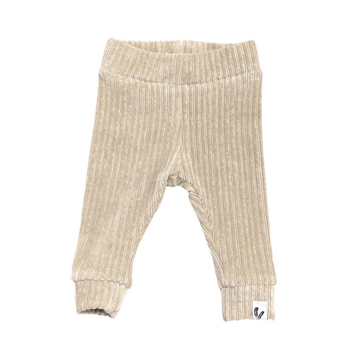 Newborn Broekje Ribfluweel Feathers - Zand