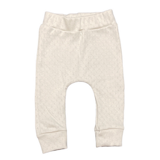 Newborn Baggy Broekje Pointelle Feathers - Naturel Beige