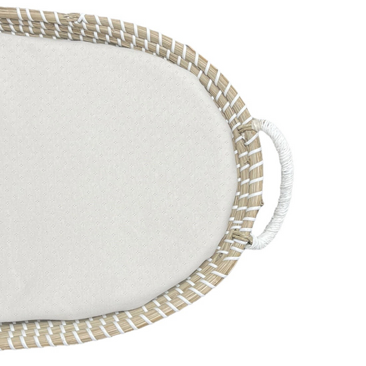 Matrashoes Mozesmand en Verschoonmand Pointelle Feathers - Naturel Beige