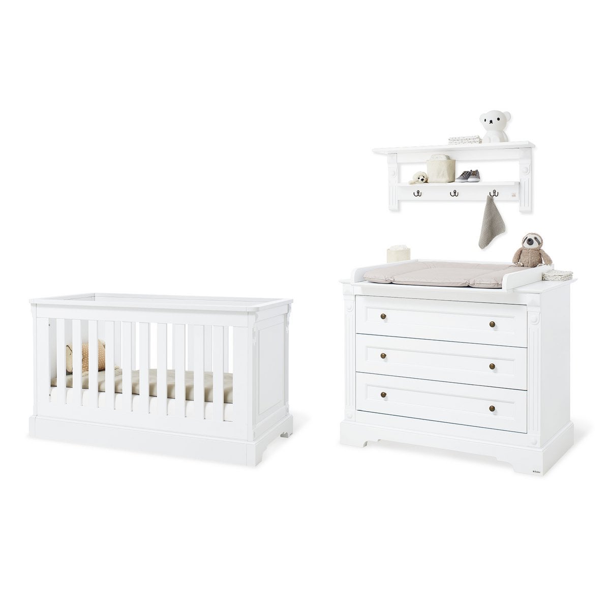 Kinderkamer "Emilia" brede incl. muurplank, 3 delen