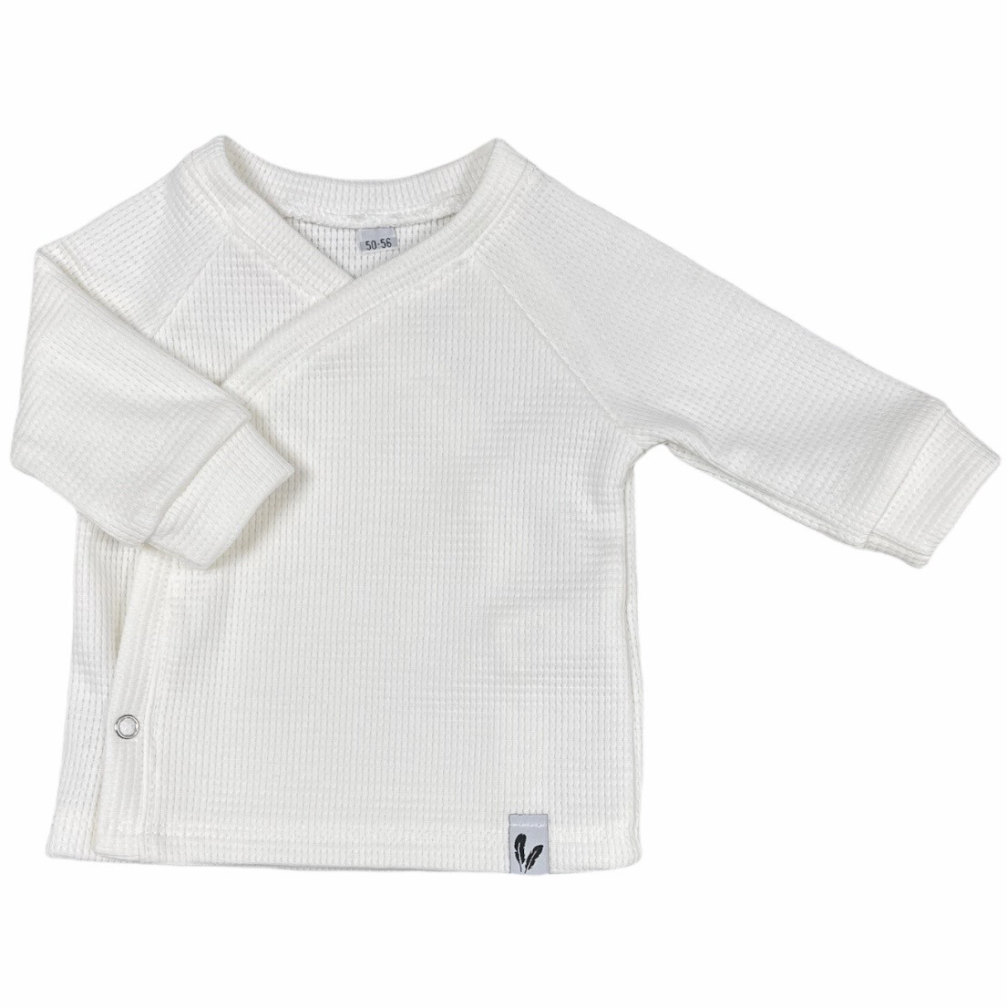 Baby Overslagshirtje Wafelstof Feathers - Ecru