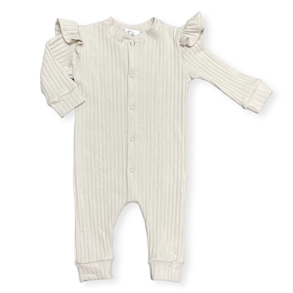 Baby Boxpakje Ruches Brede Rib Feathers - Naturel Beige