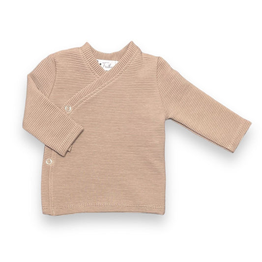 Baby Overslagshirtje Rib Feathers - Taupe