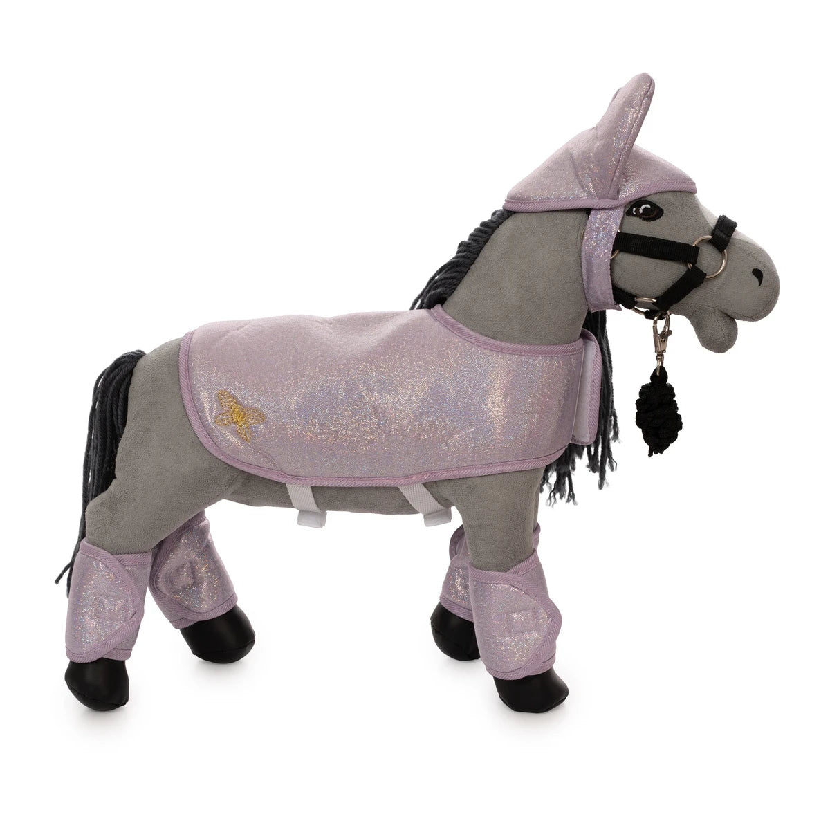 Lucky, grijze knuffelpony 30cm