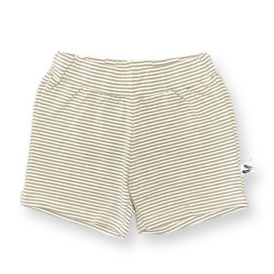Baby Short Streepjes Feathers - Saliegroen