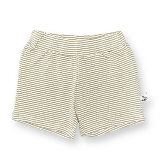 Baby Short Streepjes Feathers - Saliegroen