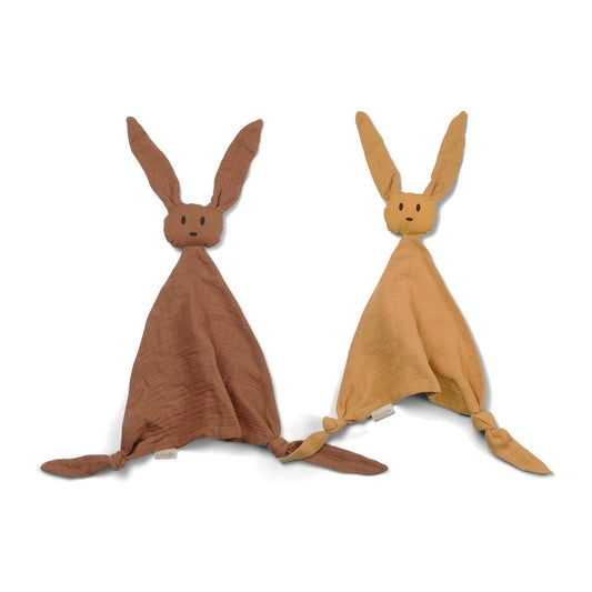 Ado Knuffeldoekje 2-pack Nuuroo - Caramel Café / Goudgeel