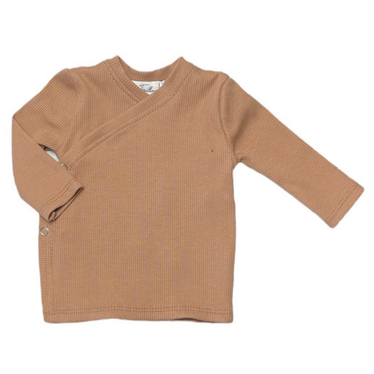 Baby Overslagshirtje Rib Feathers - Perzik