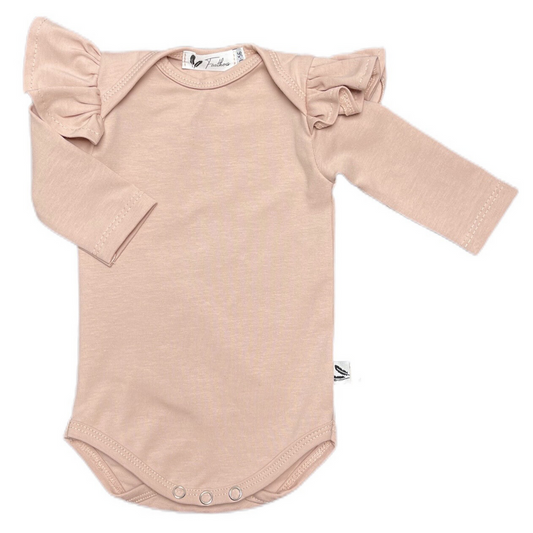 Baby Rompertje Lange Mouw Ruches Feathers - Crêpe