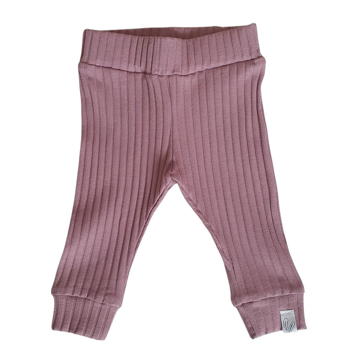 Newborn Broekje Brede Rib Feathers - Mauve