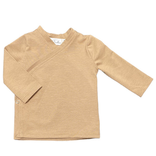 Baby Overslagshirtje Effen Feathers - Cacao