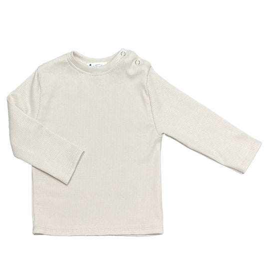 Baby Longsleeve Rib Feathers - Naturel Beige