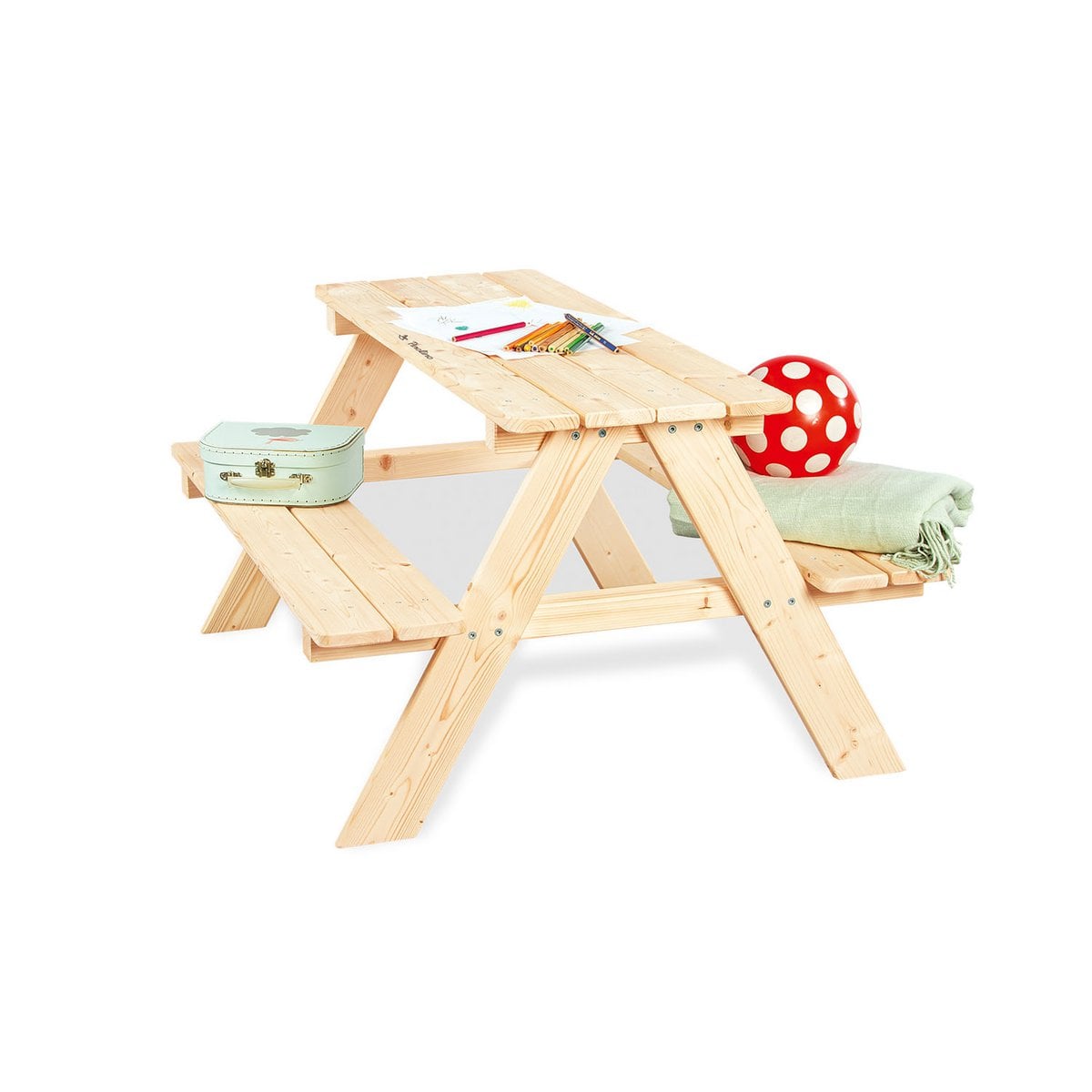 Picknickbank voor kinderen "Nicki For 4", natuurlijk