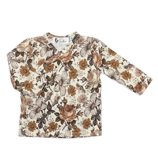 Baby Overslagshirtje Feathers - Engelse Tuin Bruin