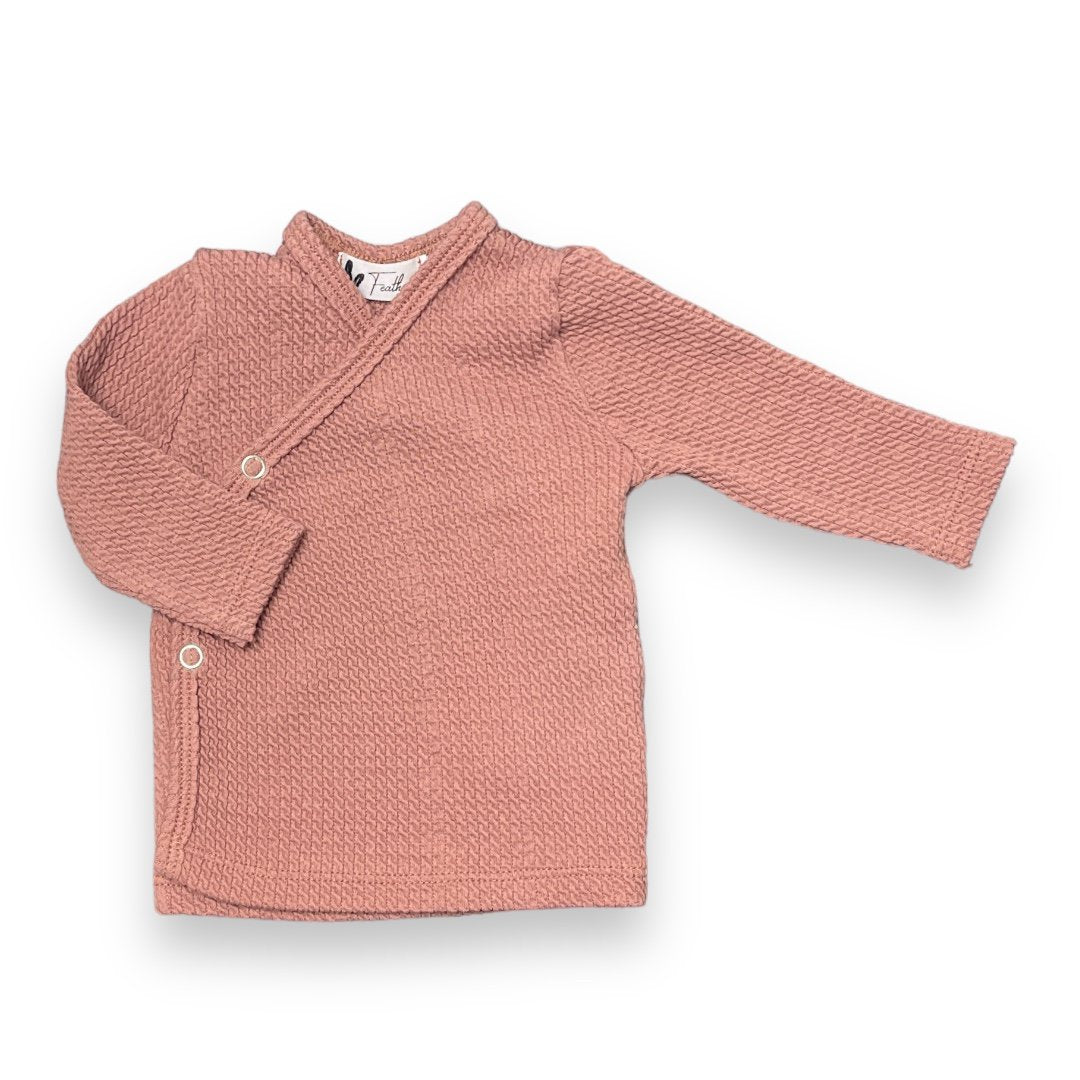 Baby Overslagshirtje Kabelstructuur Feathers - Oudroze