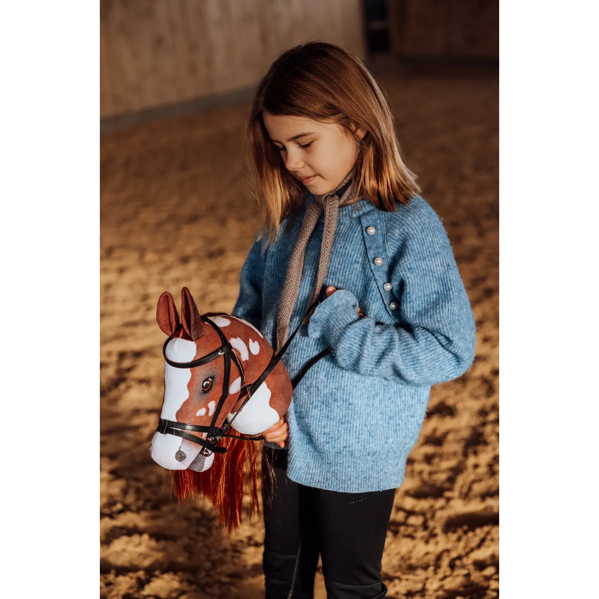 Stokpaard Coco rood/wit