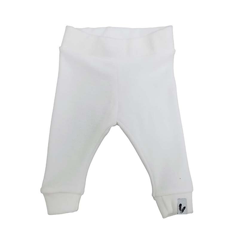 Newborn Broekje Nicky Velours Feathers - Wit