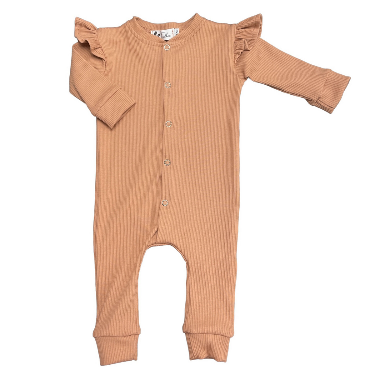 Baby Boxpakje Ruches Rib Feathers - Perzik