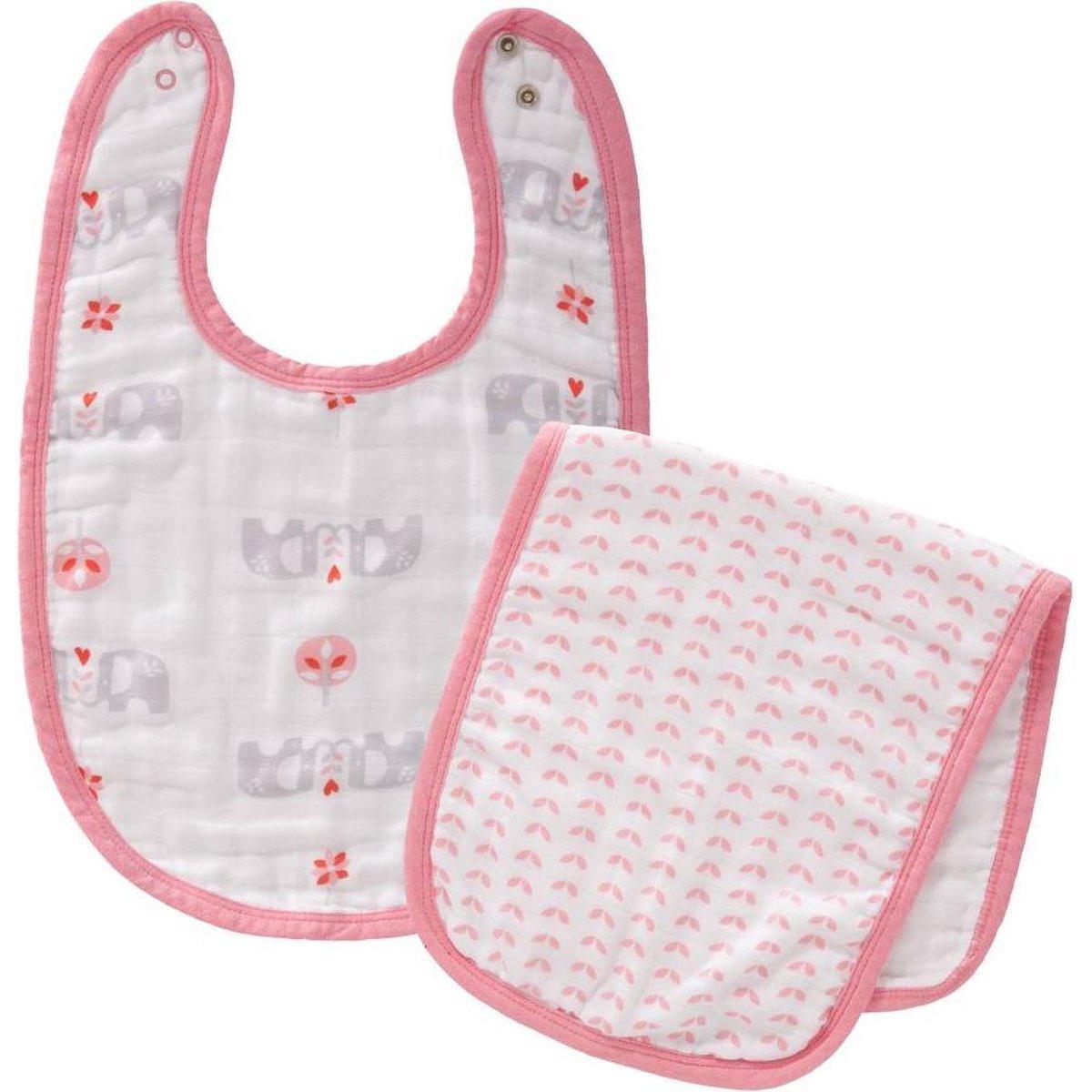 Spuugdoek Set Olifant - Roze