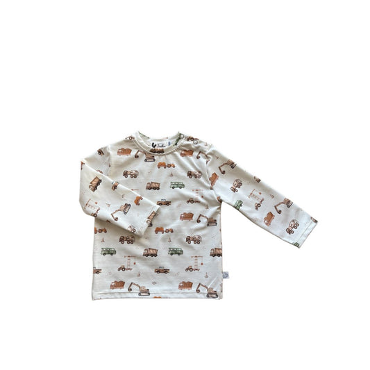 Baby Longsleeve Feathers - Bouwvoertuigen