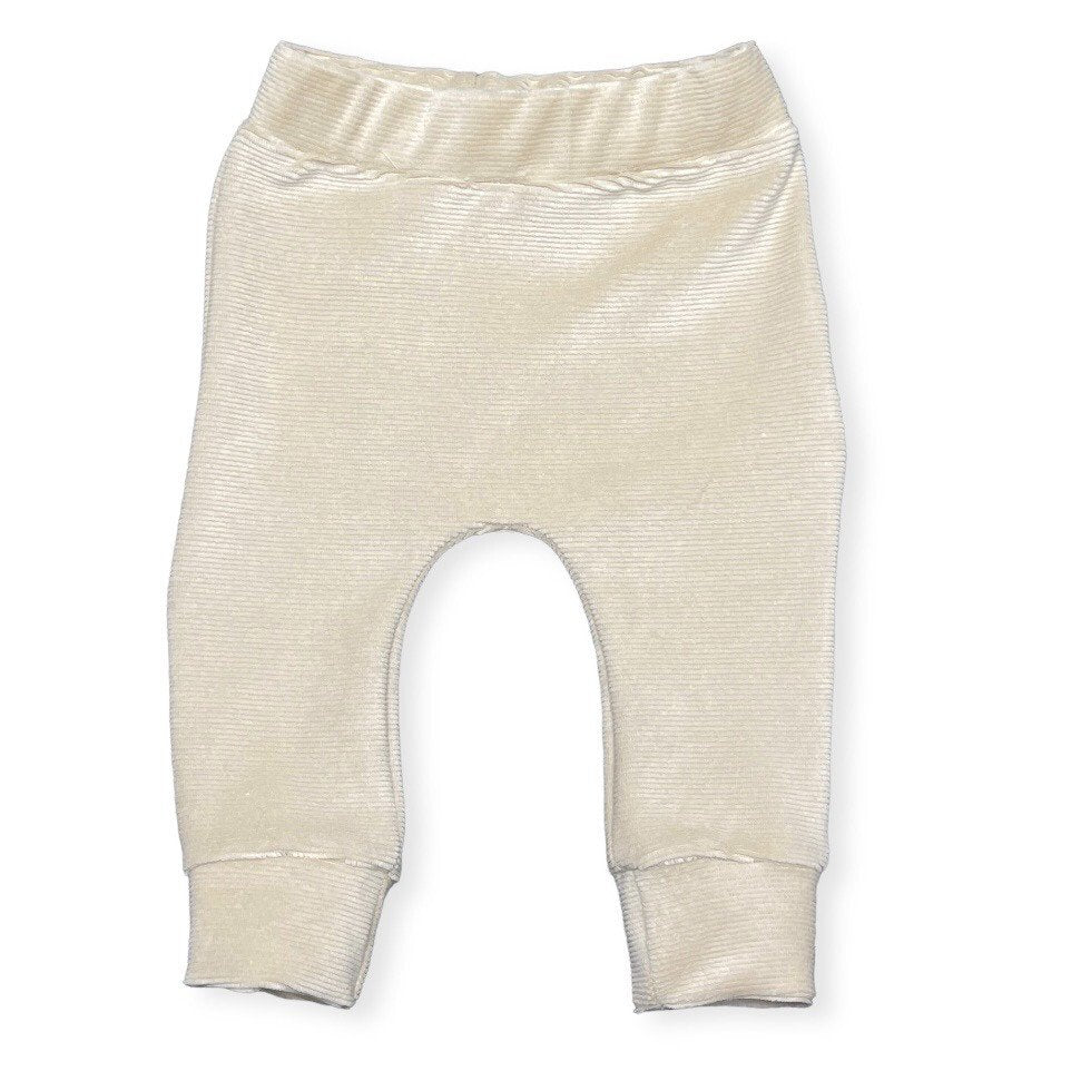 Newborn Jogger Fijn Ribfluweel Feathers - Donkerbeige