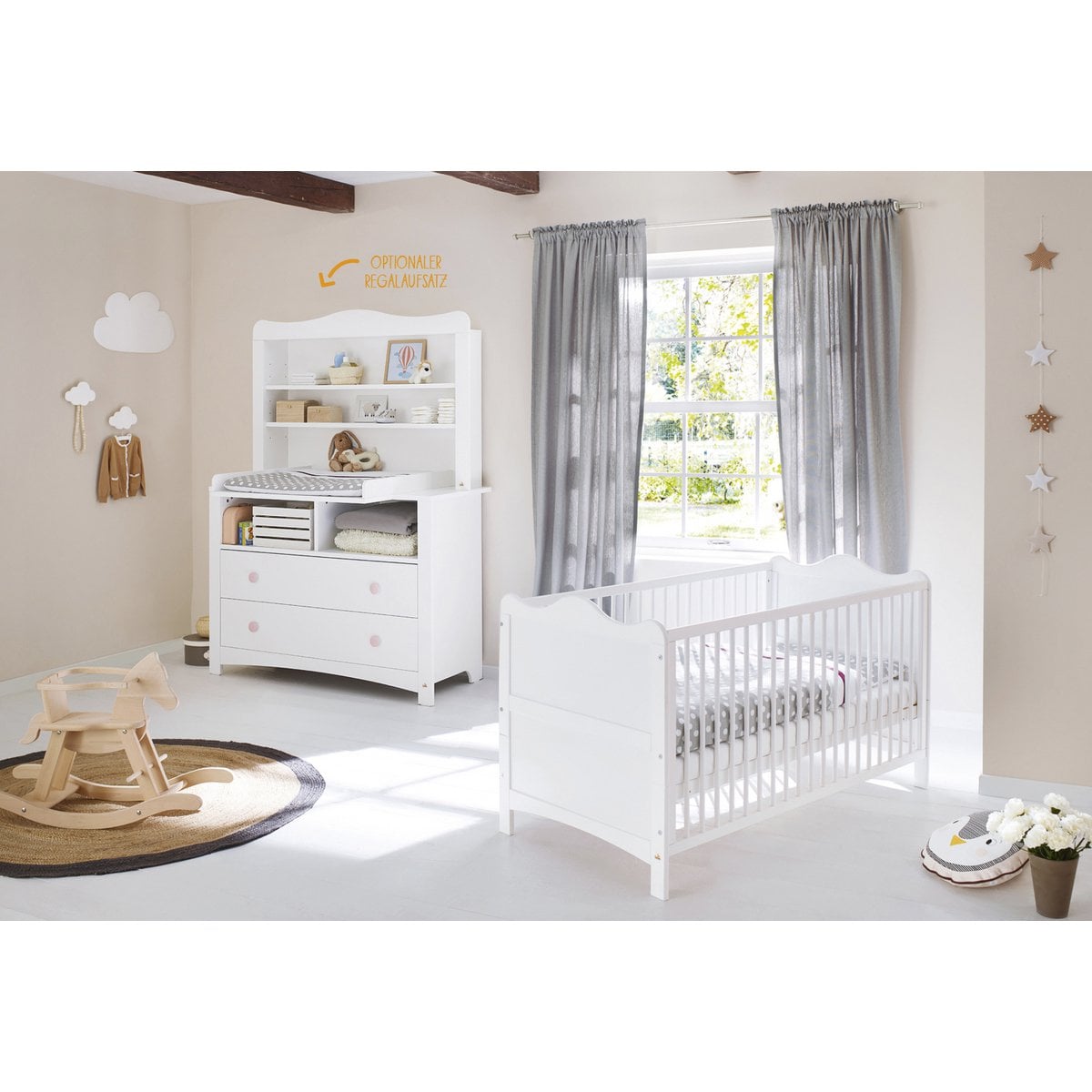 Kinderkamer "Florentina" extra brede incl. Extra brede plank -eenheid, 3 delen