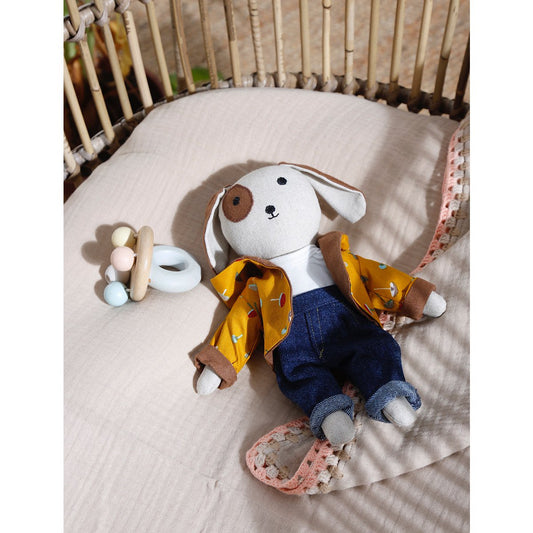 Knuffel Doggy 2 Stories - Mosterd