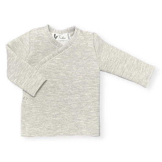 Baby Overslagshirtje Rib Feathers - Lichtgrijs Gemêleerd