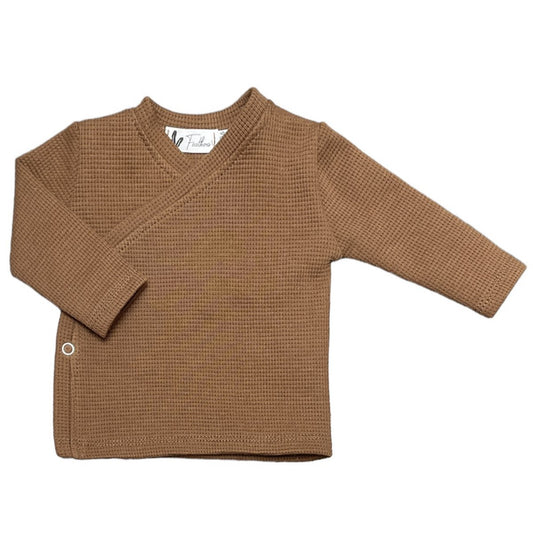 Baby Overslagshirtje Wafelstof Feathers - Bruin