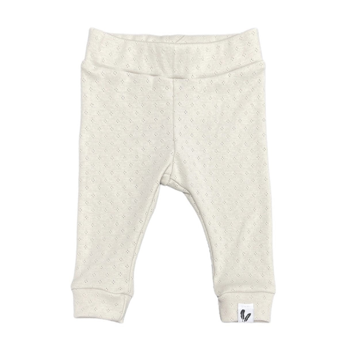 Newborn Broekje Pointelle Feathers - Naturel Beige
