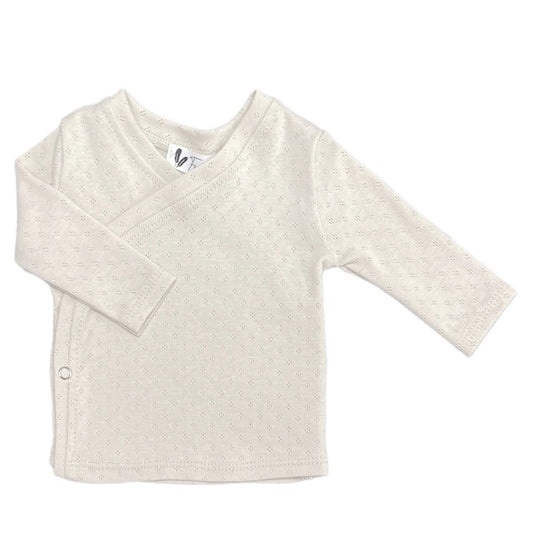 Baby Overslagshirtje Pointelle Feathers - Naturel Beige