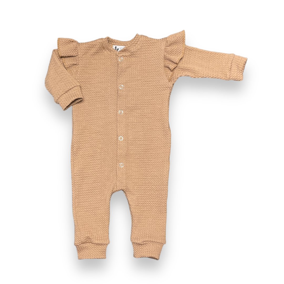 Baby Boxpakje Ruches Kabelstructuur Feathers - Cacao