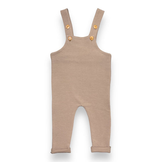 Baby Salopette Rib Feathers - Taupe