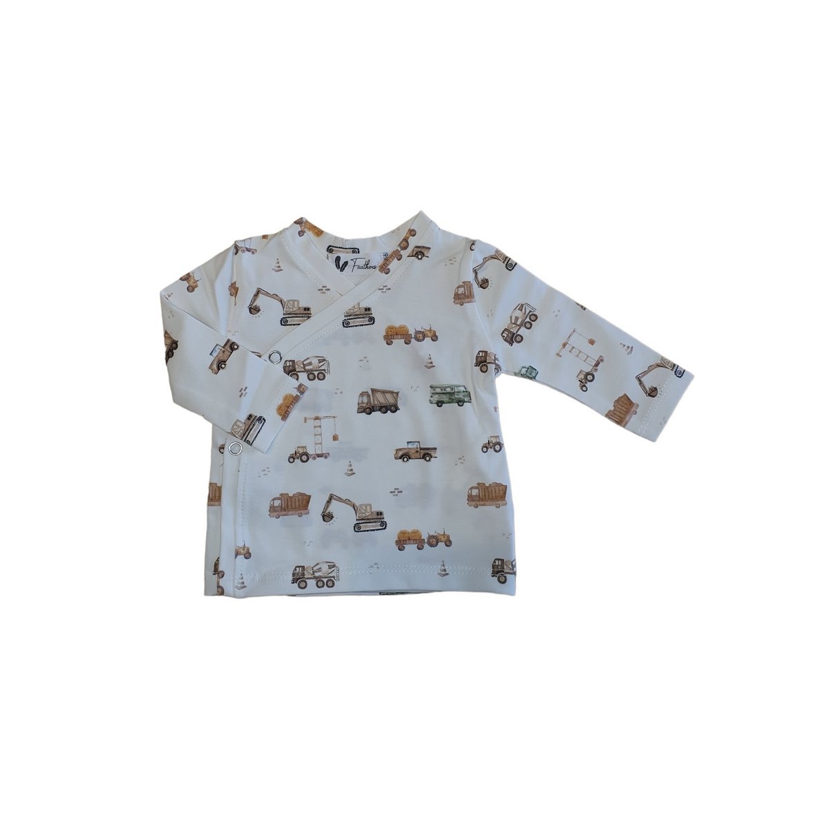 Baby Overslagshirtje Feathers - Bouwvoertuigen
