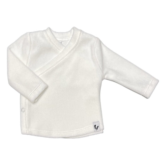 Baby Overslagshirtje Nicky Velours Feathers - Wit