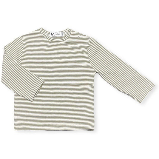 Baby Longsleeve Feathers - Streepjes Saliegroen