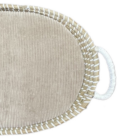 Matrashoes Mozesmand en Verschoonmand Ribfluweel Feathers - Zand