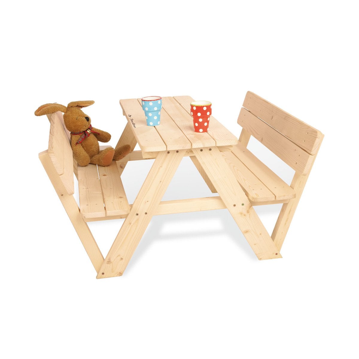Picknickbank voor kinderen "Nicki voor 4 met Lehne", natuurlijk