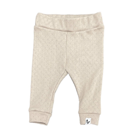 Newborn Broekje Pointelle Feathers - Donkerbeige
