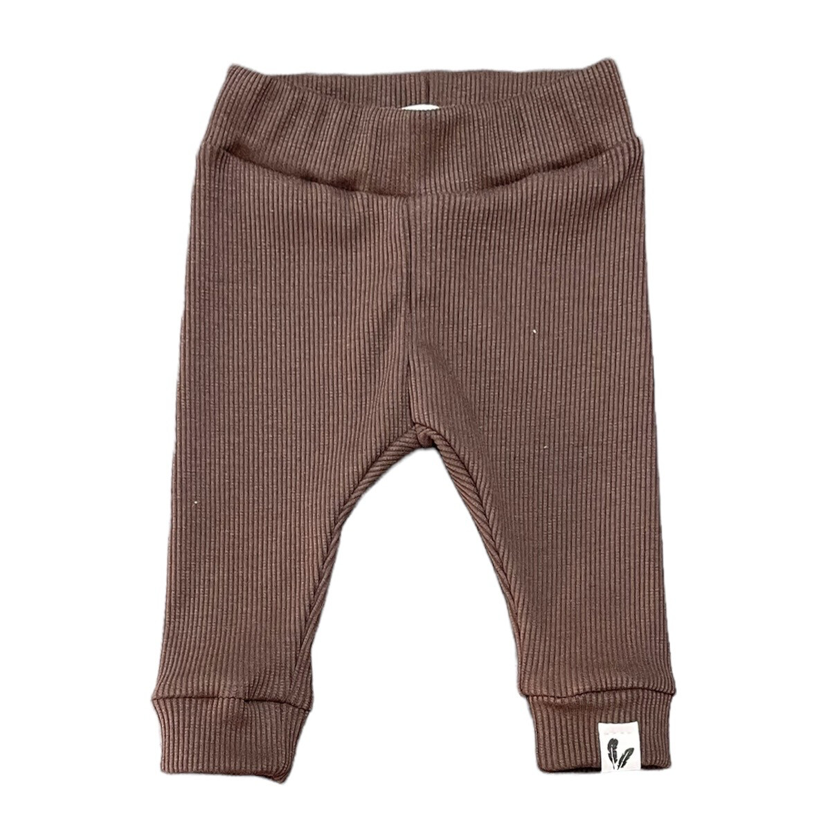 Newborn Broekje Rib Feathers - Mokka