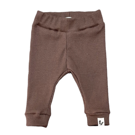 Newborn Broekje Rib Feathers - Mokka